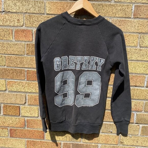 Vintage 1988 Trench Wayne Gretzky Crewneck Sweater Los Angeles Kings Small - Picture 8 of 13